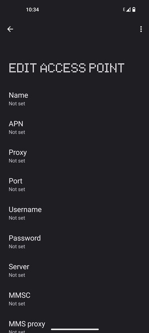 Enter MMS information