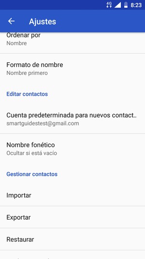Desplácese y seleccione Importar