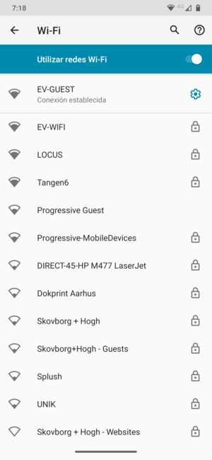 Ahora está conectado a la red Wi-Fi