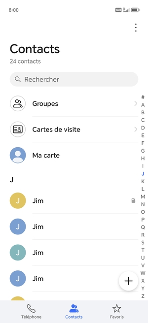 Sélectionnez le bouton du Menu