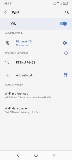 You are now connected to the Wi-Fi network
