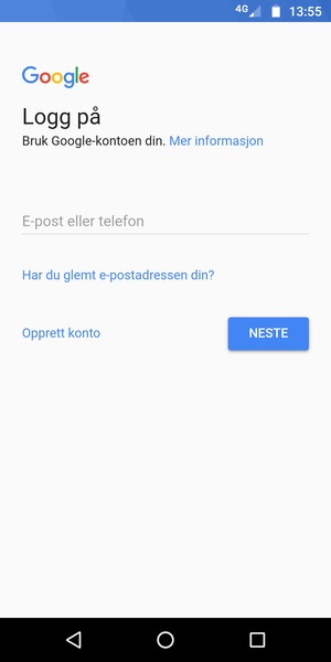 Skriv inn din Gmail-adresse og velg NESTE
