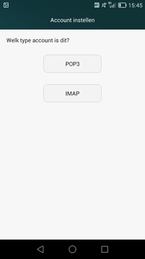 Selecteer POP3 of IMAP