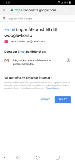 Välj TILLÄT