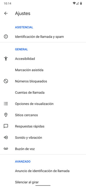 Seleccione Buzón de voz