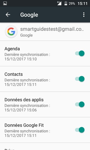 Sélectionnez le bouton du Menu