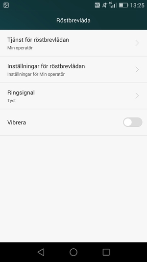 Välj Inställningar för röstbrevlådan