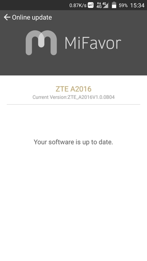 If your phone is up to date, you will see the following screen