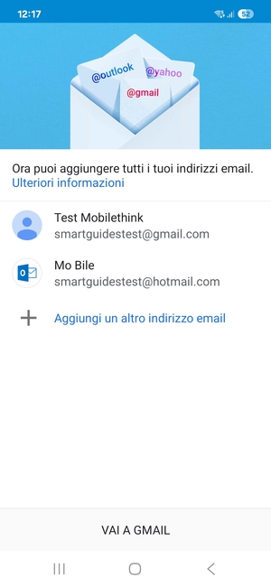Seleziona VAI A GMAIL