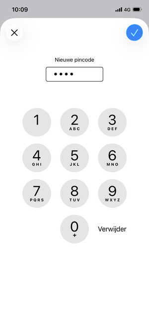 Voer uw Nieuwe pincode in en selecteer OK