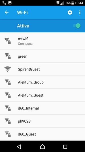 Ora sei connesso alla rete Wi-Fi