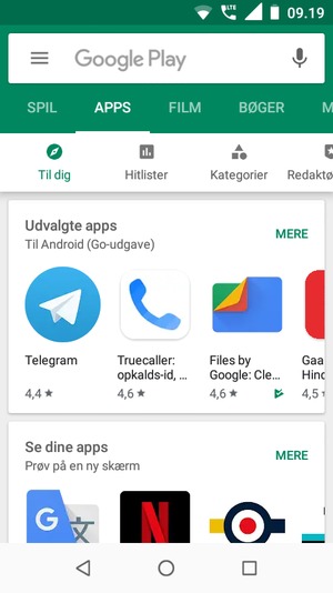 Vælg søgefeltet