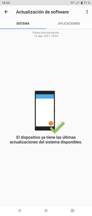 Si su teléfono está actualizado, verá la siguiente pantalla