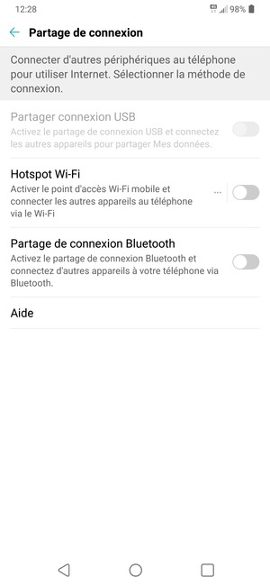 Sélectionnez Hotspot Wi-Fi