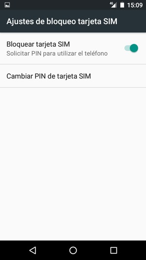 Seleccione Cambiar PIN de tarjeta SIM