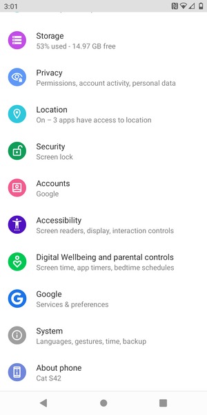Scroll to and select System