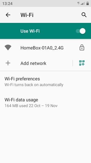 Select the wireless network you want to connect to
