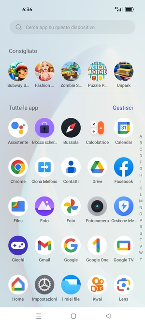 Seleziona Impostazioni