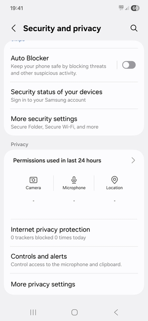 Scroll to and select More security settings
