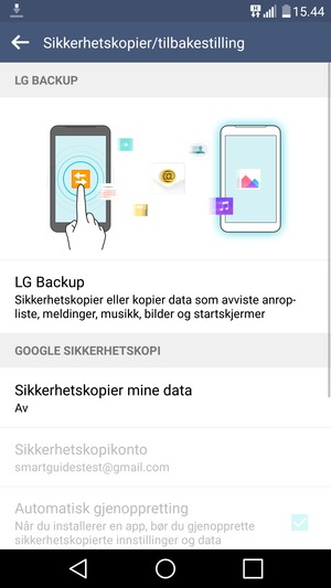 Velg Sikkerhetskopier mine data