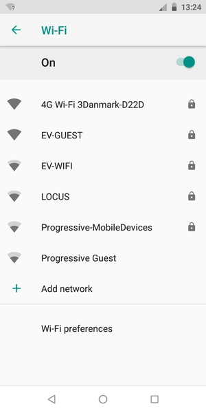 Select the wireless network you want to connect to