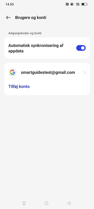 Vælg din Google konto