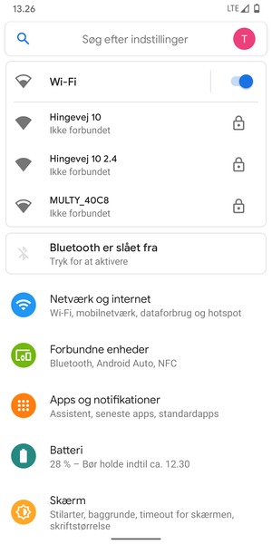 Vælg det trådløse netværk, du ønsker at oprette forbindelse til
