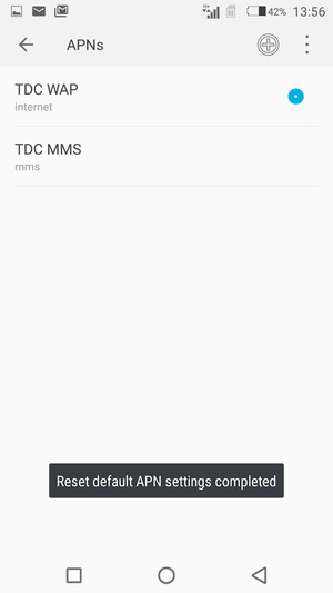 Your phone will reset to default Internet and MMS settings