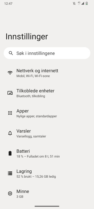 Velg Nettverk og internett