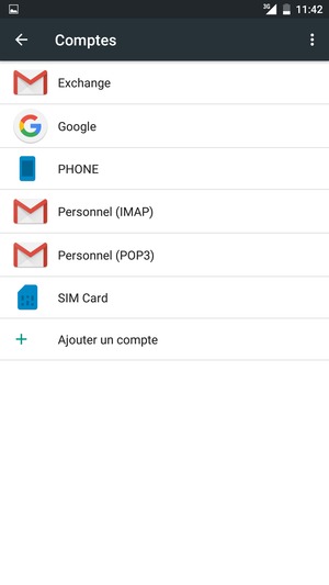 Sélectionnez Google