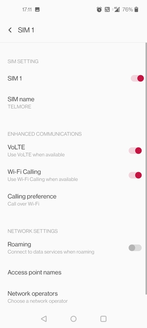 Select Access point names