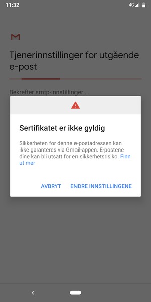 Velg ENDRE INNSTILLINGENE
