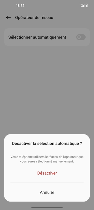 Sélectionnez Désactiver