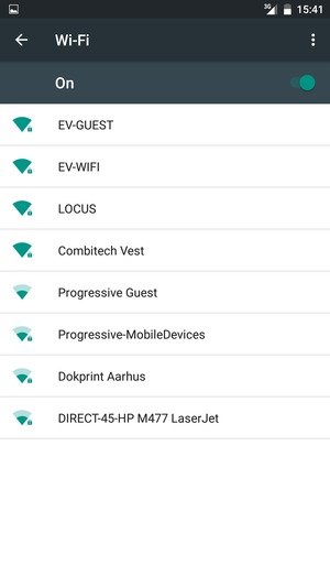Select the wireless network you want to connect to