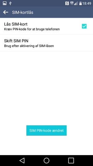 Din SIM PIN-kode er nu ændret