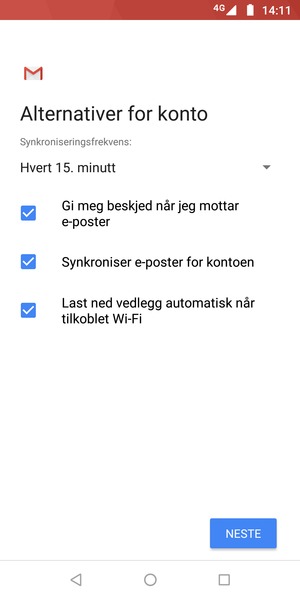 Velg NESTE