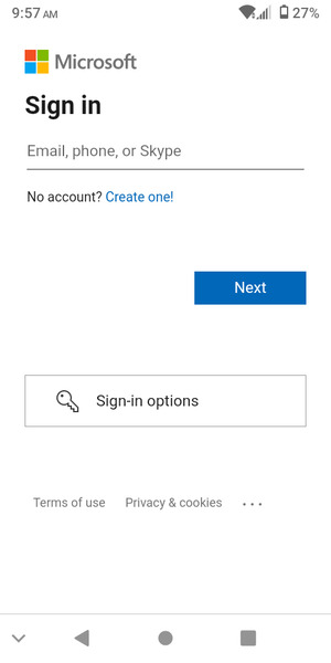 Enter your Hotmail address and select Next