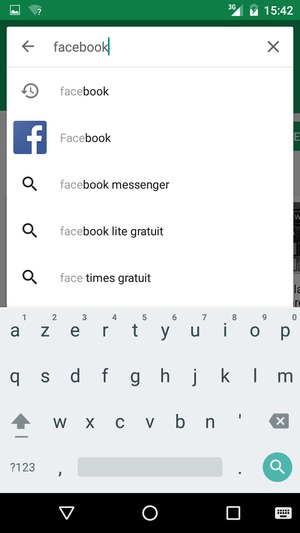 Saisissez le nom de l'appli et sélectionnez Rechercher