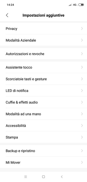 Seleziona Backup e ripristino