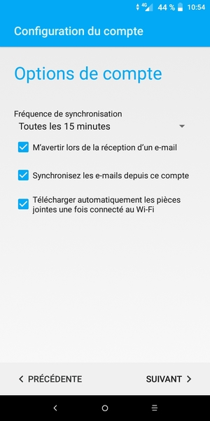 Faites défiler vers le bas et sélectionnez SUIVANT