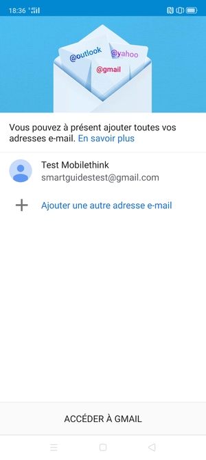 Sélectionnez ACCÉDER À GMAIL