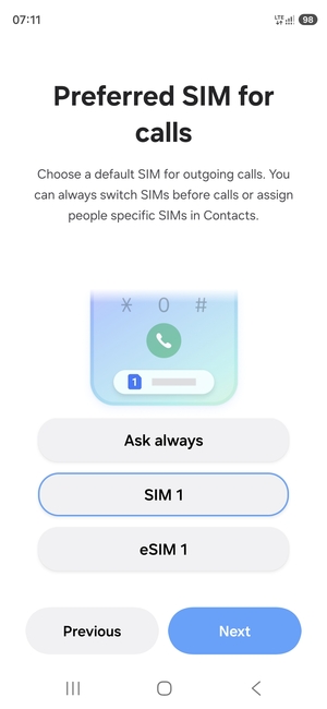 Select your preferred option and select Next