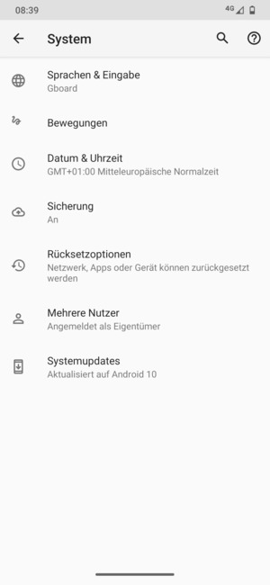 Wählen Sie Systemupdates