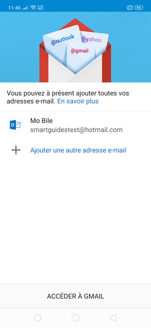 Sélectionnez ACCÉDER  À GMAIL
