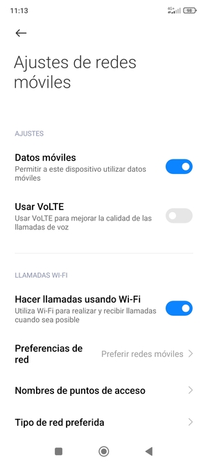 Seleccione Nombres de puntos de acceso