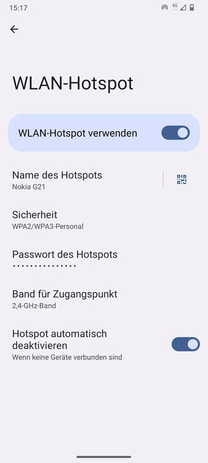 Ihr Handy ist jetzt für die Verwendung als Modem eingerichtet