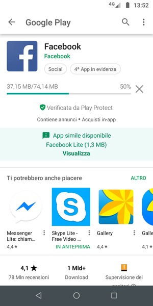 Attendi il completamento del processo di installazione