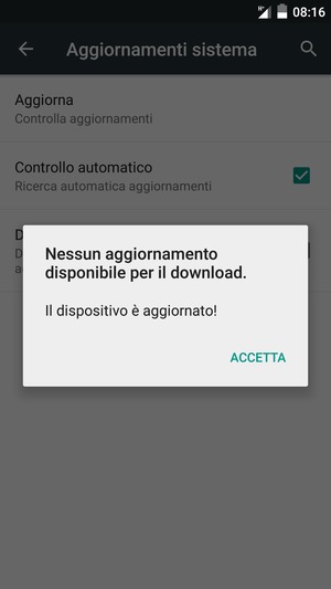 Se il tuo telefono è aggiornato, seleziona ACCETTA