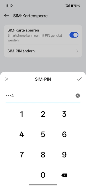 Geben Sie Ihre Alte PIN der SIM-Karte ein und wählen Sie OK