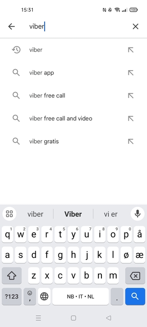Skriv inn applikasjonsnavnet og velg Søk